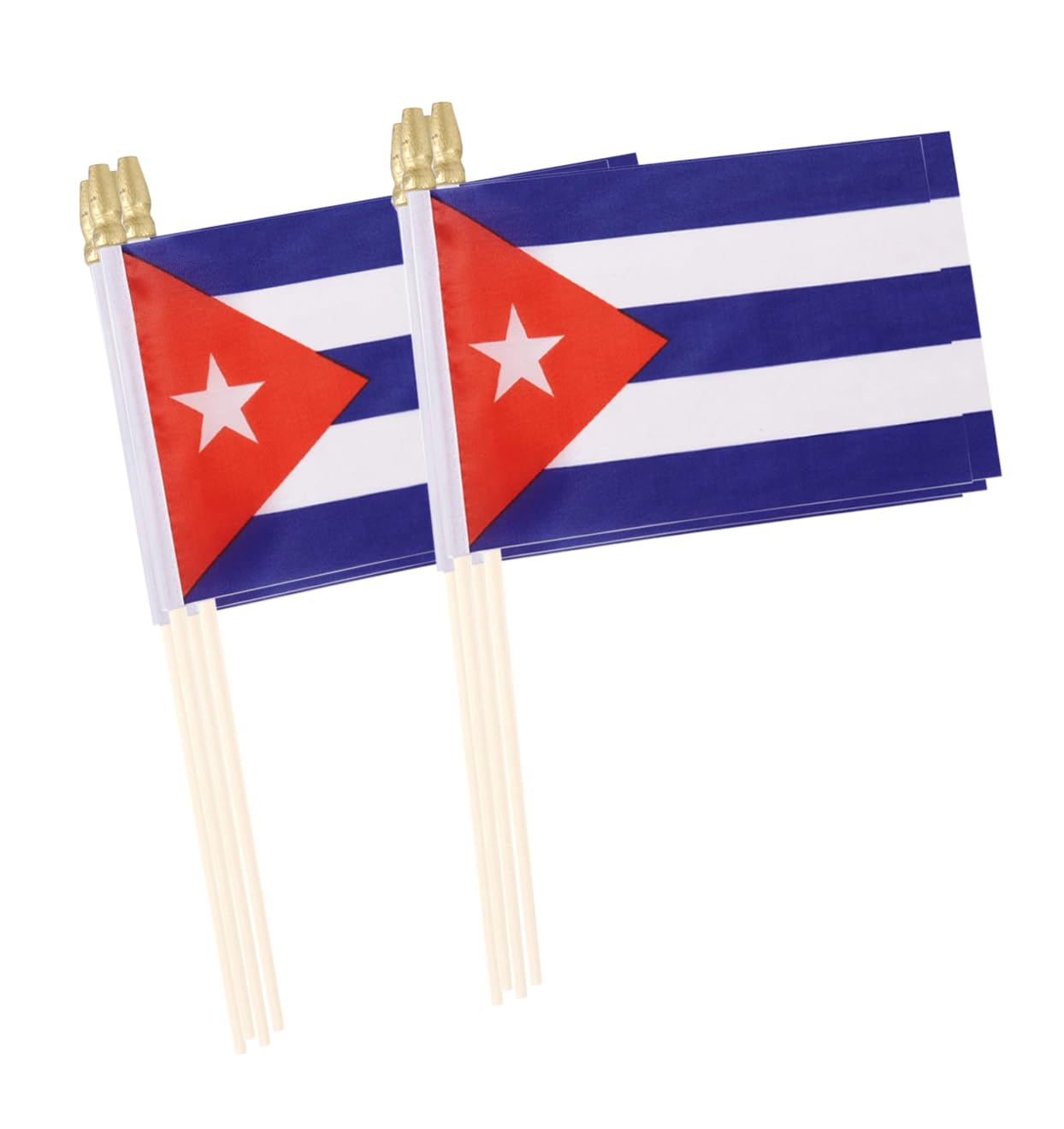 Cuba Flag Mini Small Cuban Handheld Stick Flags 4x6 Inch 12 Pack