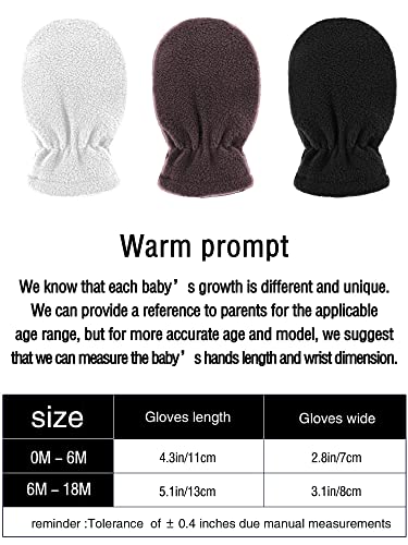 Image of SATINIOR 3 Pairs Baby and Toddler Winter Mittens Kids Fleece Warm Mittens for Baby Boy & Girl