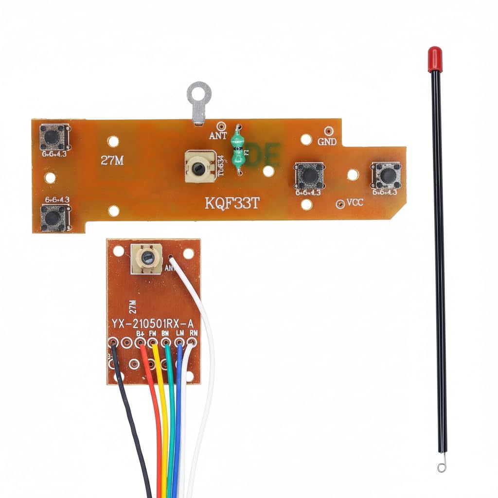 4ch Remote Control Transmitter Receiver Circuit PCB 27/40 mhz with Antenna for DIY RC Car Robot (Pack of 1)-image-18