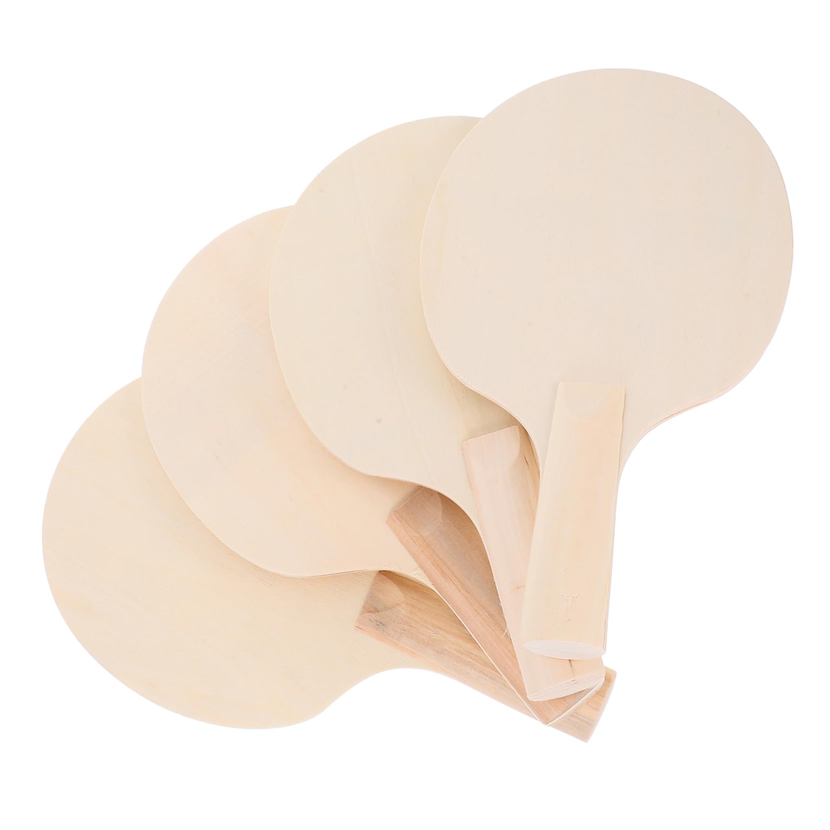 ERINGOGO DIY Table Tennis Racket Kit 4 Unfinished Wooden Paddles Boys and Girls Paddle Set Outdoor Equipment Racquets Blanks Craft Paint