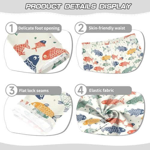 Colorful Fish Girls Leggings Kids Yoga Pants Athletic Tights Pants 4-10 Years3