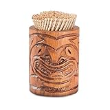 Acacia Wood Toothpick Holder Tiki 2.5 x 2 inch