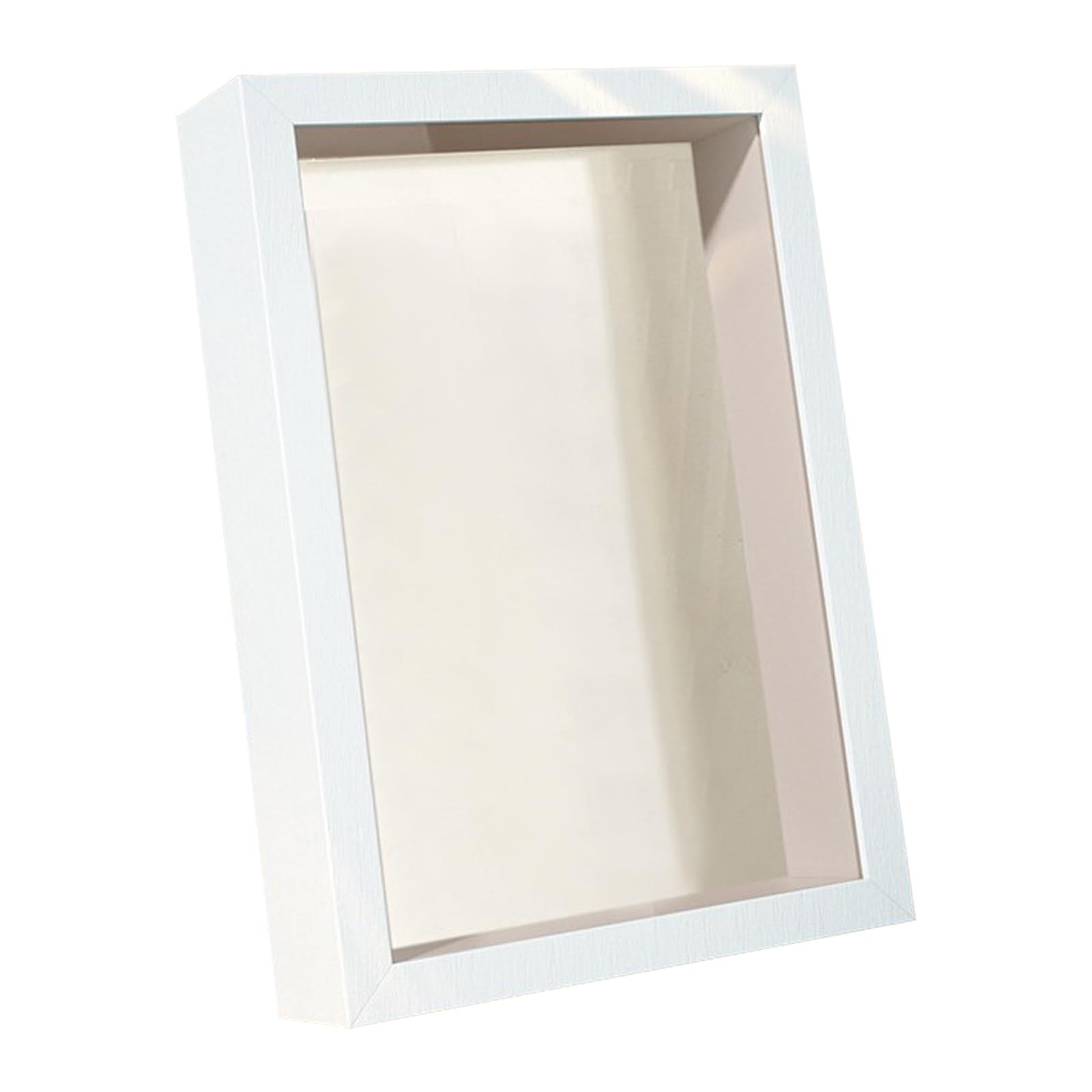 3D Shadow Box Photo Frame, 29*23.9cm Deep Box Photo Frame for Desktop and Wall, Wooden 3D Photo Frame Display Box for Filled Objects DIY Crafts, Anniversary, Wedding, Graduation (White Hollow 3cm)