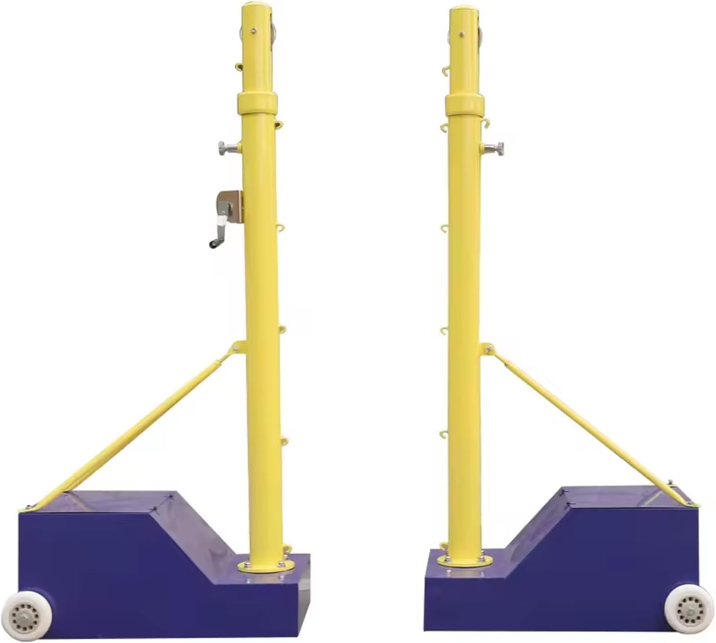 Heavy Duty Indoor Badminton and Volleyball Poles with Hand-Crank Tightener, Adjustable Height 5.1 to 6.9 Feet, Ideal for Beaches, Parks, and Gyms