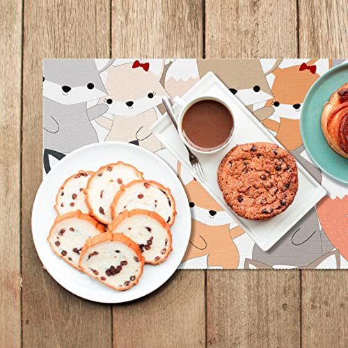 Sets de table Cute Foxes antidérapants pour éviter les taches sur votre table - 7