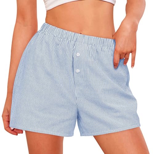 Image of PRETTYGARDEN Womens Summer Gingham Boxer Shorts