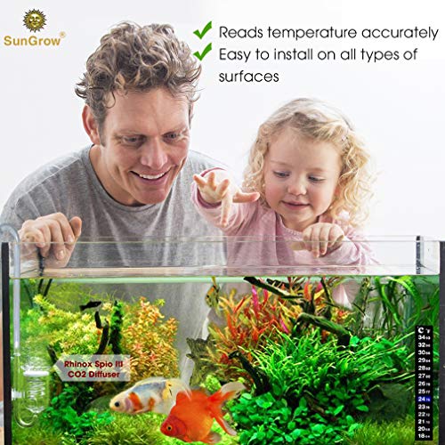 Sungrow Betta Fish Tank Thermometer Stick On, Aquarium Temperature Sticker Strip, 5.2 X 0.7 Inches, Green & Blue Temperature Indicator, Amphibian And Reptile Thermometer Sticker, Black, 1 Pc #TOP5