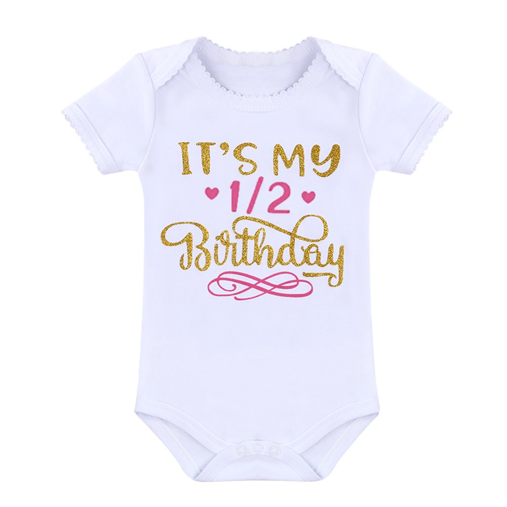 FYMNSI Newborn Baby Toddler Girls It's My 1st / 2nd Birthday Cake Smash Romper + Tutu Skirt with Bowknot + Headband + Leggings 4 Pcs Outfits