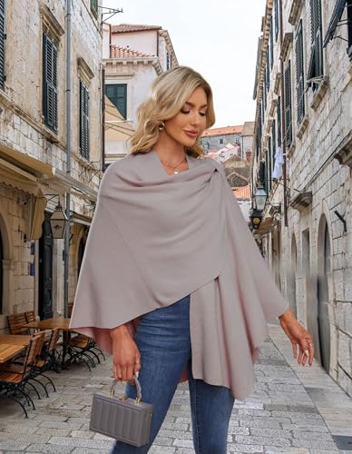 Image of PULI Womens Cross Front Poncho Shawl Wrap Elegant Wedding Formal Gift
