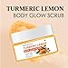 Amococo Turmeric Lemon Body Scrub, Deep Cleansing Exfoliator with Armpit Detox & Moisturization, 3.53oz
