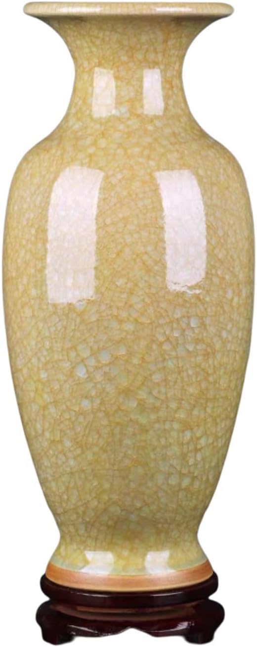 Vase Tabletop Jingdezhen Ceramic Handicraft Antique Cracked Glaze Porcelain Living Decoration Collection Gifts 52×18cm