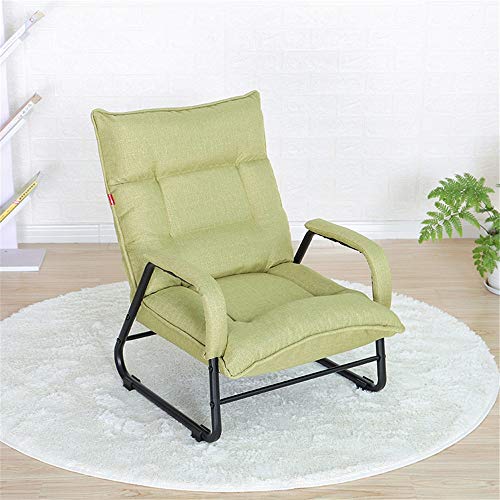 MOMIN Foldable Seat Leisure Balcony Armchair Foldable Folding Lazy Sofa Bedroom Living Room Lovely Lounge Chair (Color : Green, Size : 52 * 50 * 72cm)