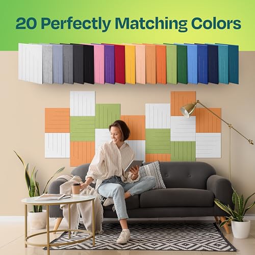 Image of Acoustic Panels 12-Pack Soundproof Wall Panels 12 inchx12 inchx0.4 inch Decorative Sound Dampening for Your Home, Office, Studio, Bedroom & More with Unique LineWave Carving [White]