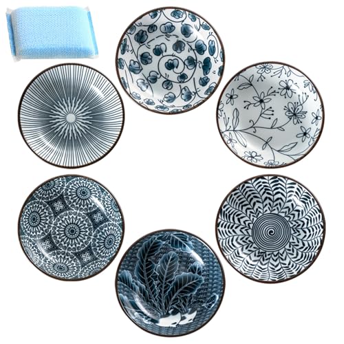 QITIXI:OU 6 Stücke Dip Schälchen - 10x10cm Dipschalen Keramik Set,...