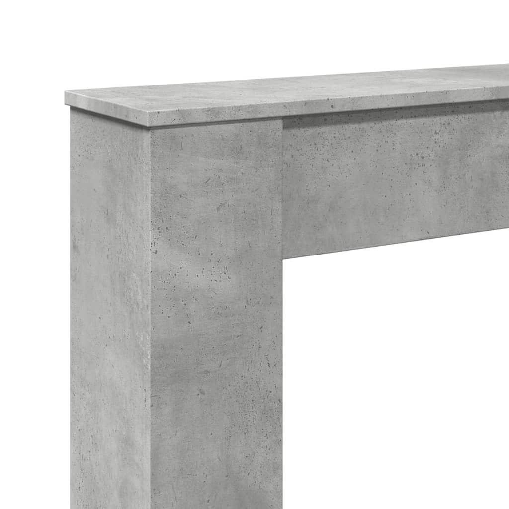 Homgoday Kaminumrandung Kaminverkleidung Kaminkonsole Deko Kaminrahmen Kamingehäuse Dekokamin Wohndekoration Kaminsims Dekokamin für Wohnzimmer Betongrau 100x20x100 cm Holzwerkstoff