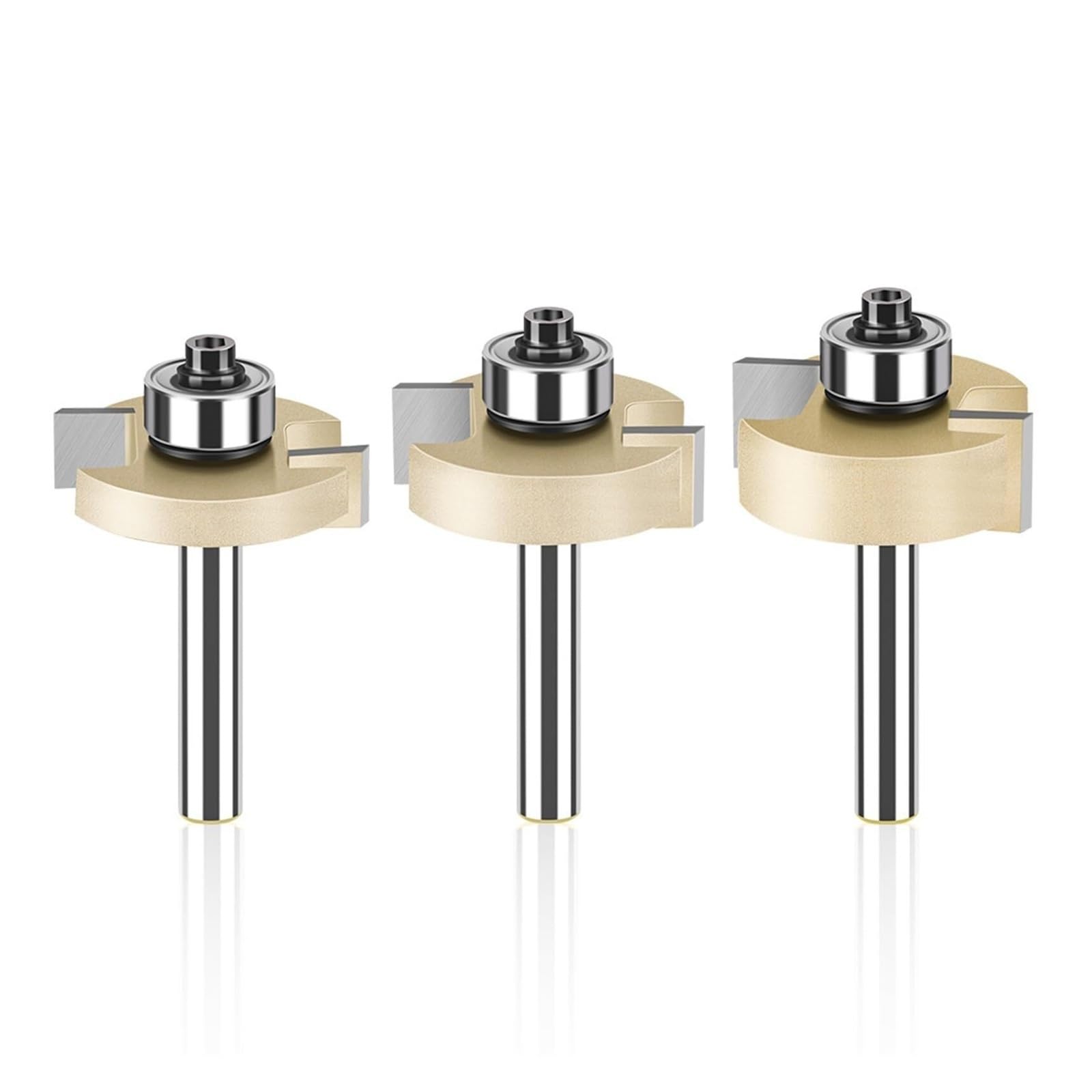 Fresa a T con doppio cuscinetto, gambo da 1/4 o 6 mm | Fresa a 2 taglienti con inserti in metallo duro per legno e MDF(10pcs 6mm)