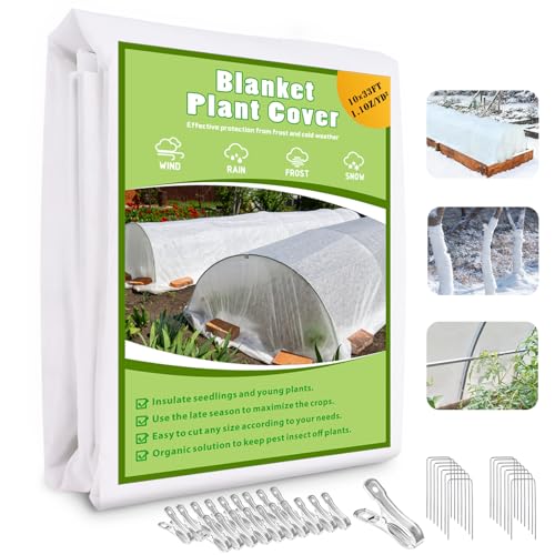 10ft x 33ft Plant Covers Freeze Protection Floating Row Cover 1oz/yd² Garden Fabric Plant Cover for...