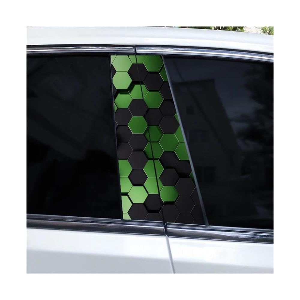 Decorative Items 2pcs Car B-Pillar Stickers Hexagonal Image Waterproof and Scratch-Resistant Car Door Pillar Decoration Stickers(J)