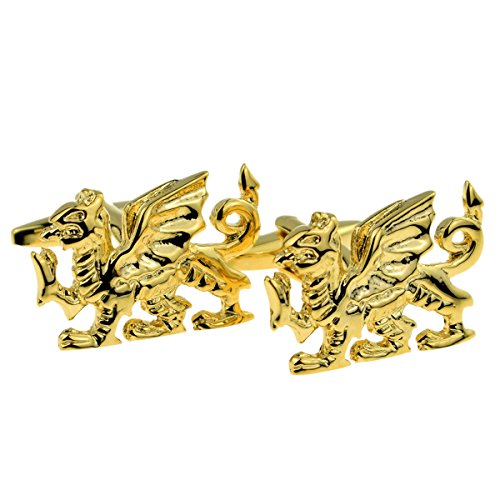 Mancuernillas para hombre dragón galés dorado