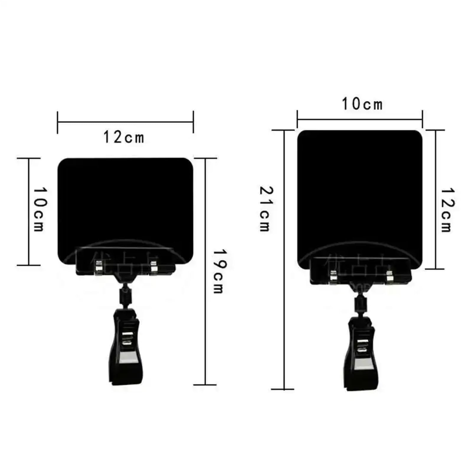 Porta segnaletica, Clip for cartellini 10 pezzi di etichette pop girevoli in plastica nera espositori for banconote for dei prezzi al supermercato for feste in ufficio(A6 card with clip)