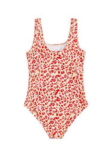 Image of WDIRARA Girl's Leopard Print One Piece Swimsuit Scoop Neck Sleeveless Bathing Suits