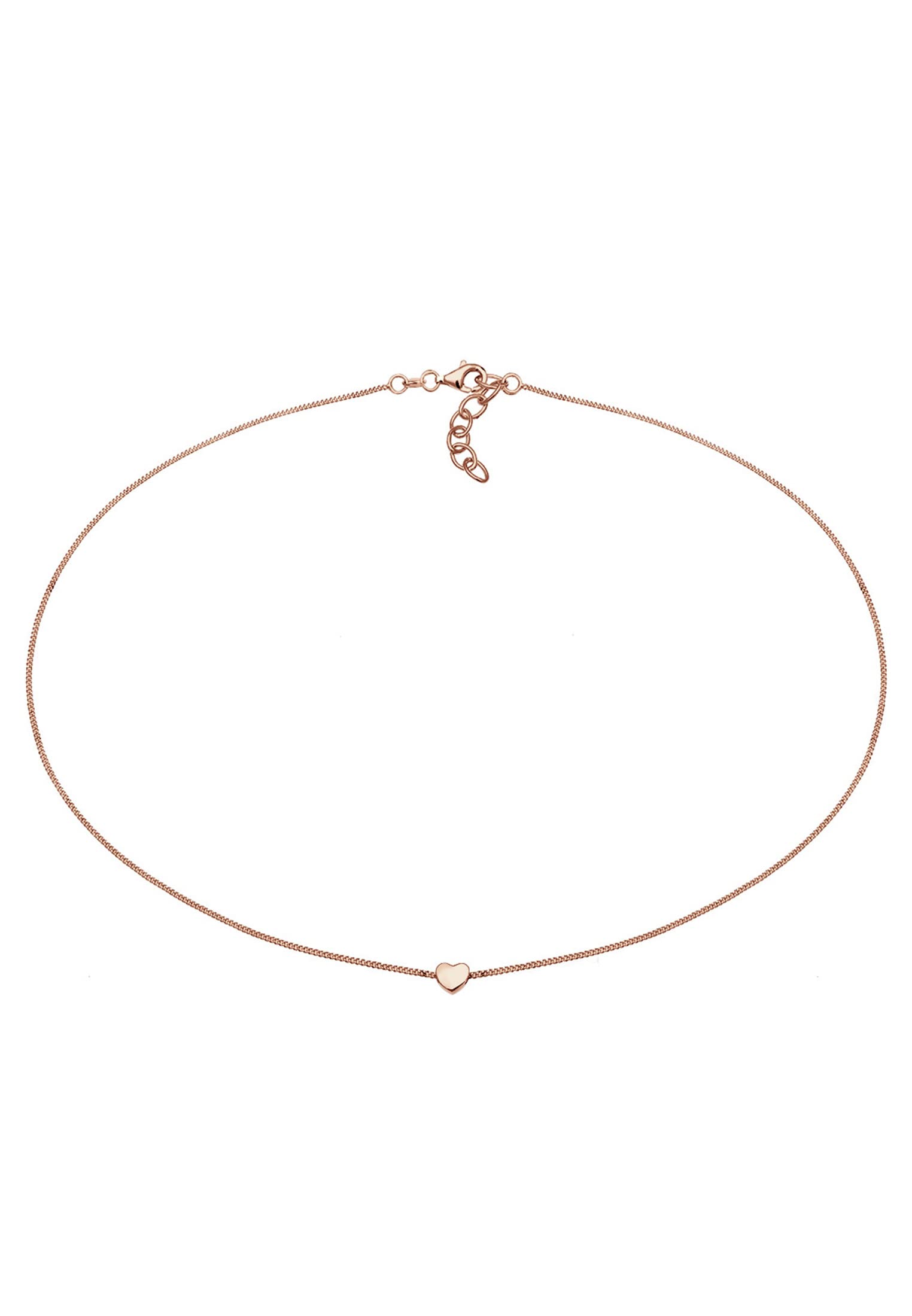 Elli Damen Halskette Choker mit Herz Anhänger Liebe in 925 Sterling Silber