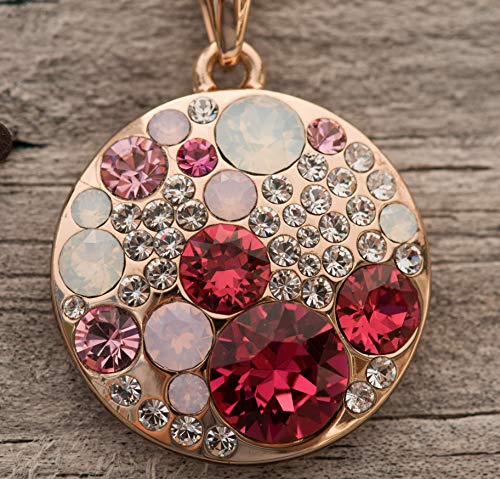 Leafael Ocean Bubble Women's Crystal Jewelry Set Costume Fashion Pendant Necklace Earring, Silver Tone or 18K Rose Gold Plated, 18" + 2", Birthday Gifts for Women4