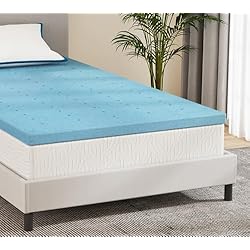 Topper Firmeza Alta HOMEDI Topper Viscoelastico 135x190 x 5cm - Sobrecolchon de Espuma de Memoria con partículas de Gel y Sistema ventilado Airflow. Colchoncillo Cama Ergonómico, Cubrecolchón