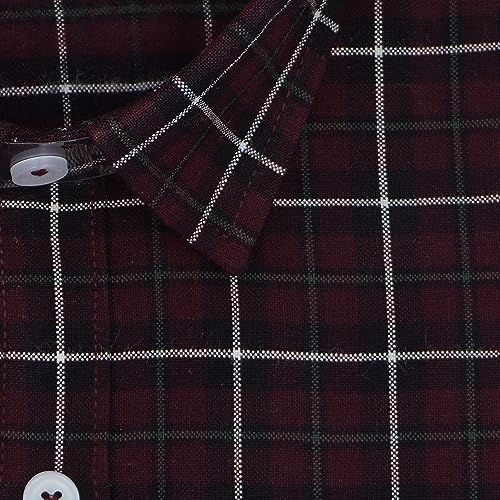 Image of GHPC Cottswool Winter Wear Woolen Windowpane Checks Full Sleeves Regular Fit Formal Shirt for Men