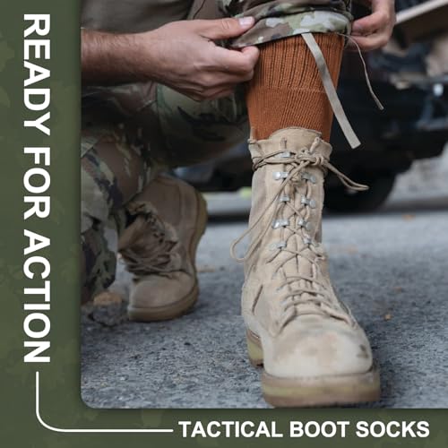 Men's Hiking Socks, Tactical Boot for Men, Over-the-Calf Work Boot Socks, Army Colors4