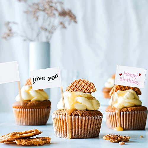 ZARRS Bandiere Stuzzicadenti,100 Pezzi Bianco