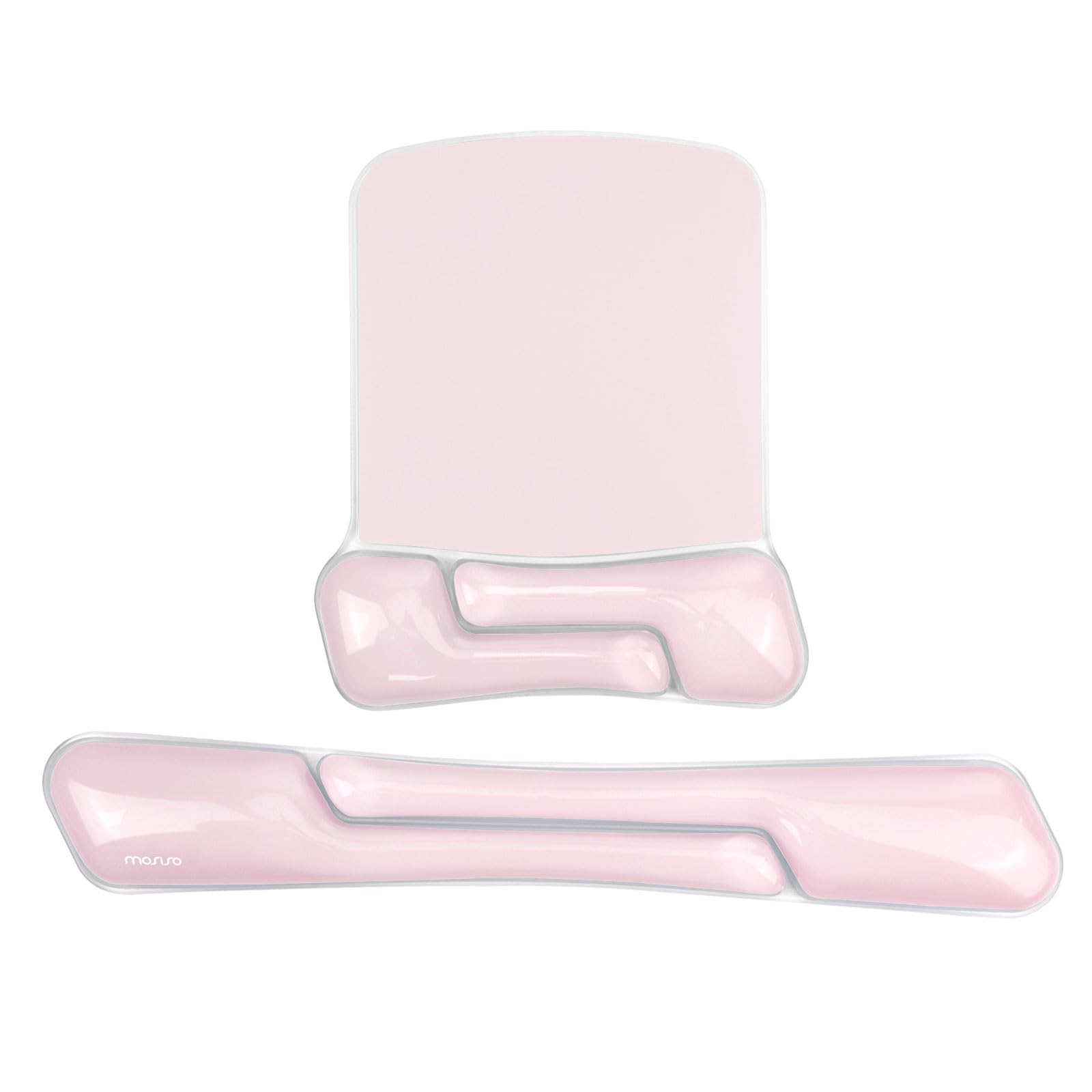 MOSISO Gel Wrist Rest Support for Mouse Pad&Keyboard Set, Irregular Rectangular Ergonomic Mousepad Keyboard Pad Non-Slip Soft Cooling Gel Easy Typing