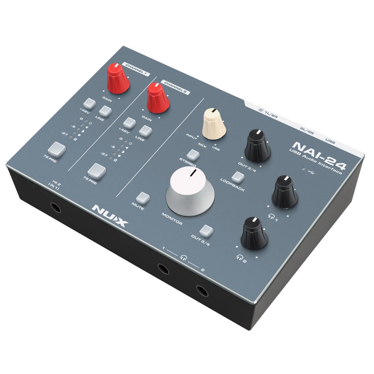 NUX Interfaz de audio USB de escritorio NAI-24