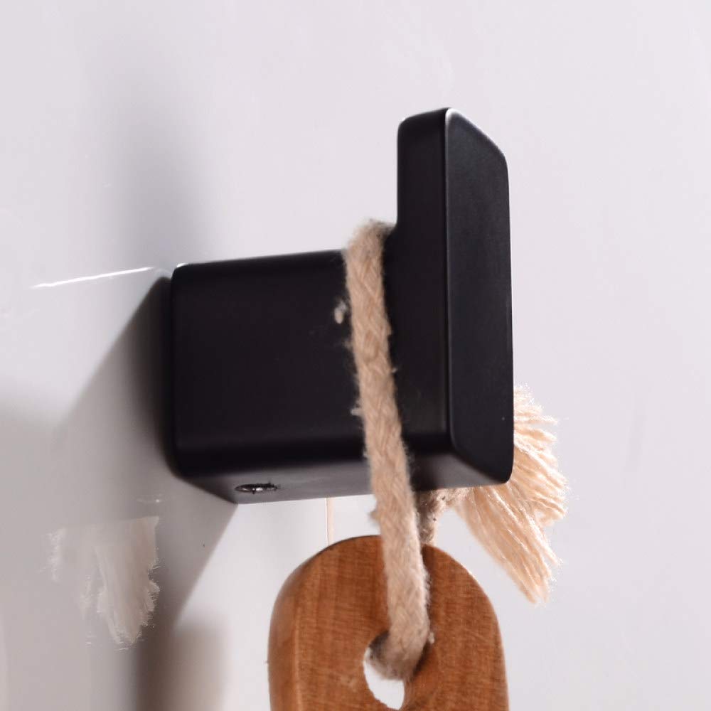 Robe Hooks Black Aluminium Handtuchhaken Badezimmer Wand Kleiderbügel Vintage Square Base Badezimmerzubehör Set Dekorativ, 3 Haken
