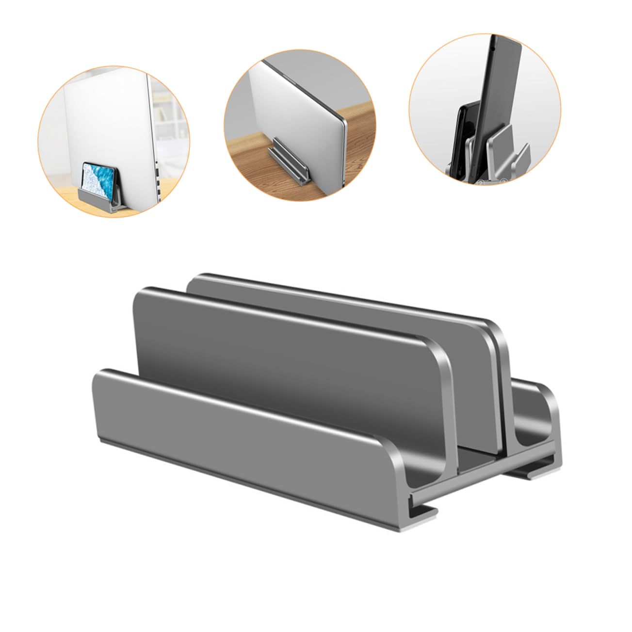 NUOBESTY Supporto Verticale Per Laptop in Alluminio Per Tablet e Telefono Regolabile Salvaspazio Per Casa e Ufficio
