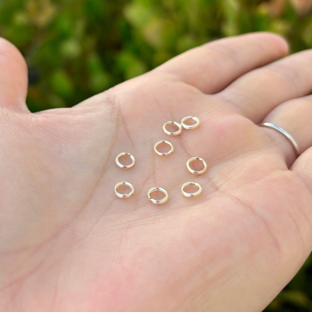 10pcs Adabele Real 1/20 14K Gold Filled 5.2mm Split Jump Ring Round Open Connector Non Tarnish for DIY Craft Charm Jewelry Making JK6-A5