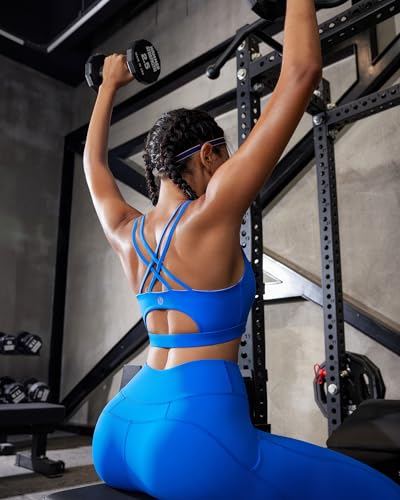 Image of RUNNING GIRL Sports Bras for Women,Padded Sports Bra Tank Top Sexy Crisscross Back High Impact Longline Workout Yoga Bra