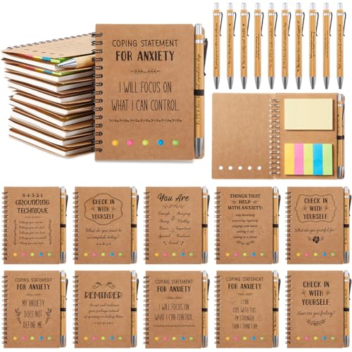 Cadeaux de remerciement pour employés et collègues : lot de carnets avec stylos en bambou