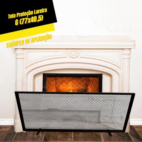 LAURINDOS, Tela Grade De Proteção Lareiras 77x40,5 Ouro Envelhecido