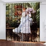 BRALEM Cortinas Opacas Salón Impresión, Cortinas Habitacion Infantil Decoración para Dormitorio - 3D Pintura Al Óleo Figuras Clásicas - Cortinas Termicas Aislantes Frio Y Calor 150X166cm 2 Piezas