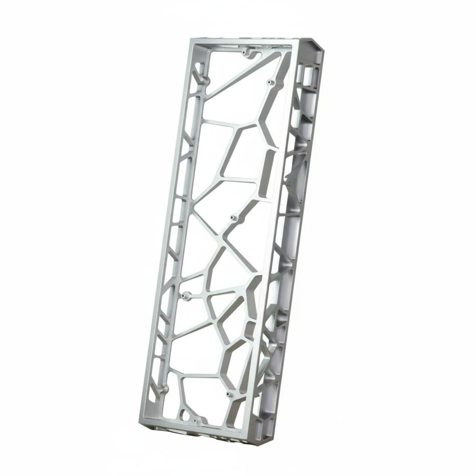 Carcasa de Teclado de Aluminio Aleación CNC Marco Esqueleto 60 Chasis Mecánico Funda GH60 Acabado Anodizado Antihuella Adecuada para Juegos Oficina Montaje DIY, Silver