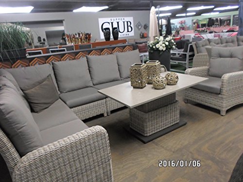 Preisvergleich Produktbild Lesli Living Gartenmöbel Eckbank Soho Beach Lounge 3 Sofas 1 Tisch höhenverstellbar