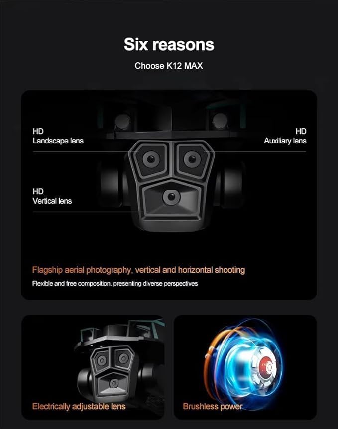 Image of K12 Max RC Drone Professional Aerial Photography Aircraft Three-Camera Obstacle Avoidance Foldable Quadcopter Toy Gift Drone For Kids And Adults A2