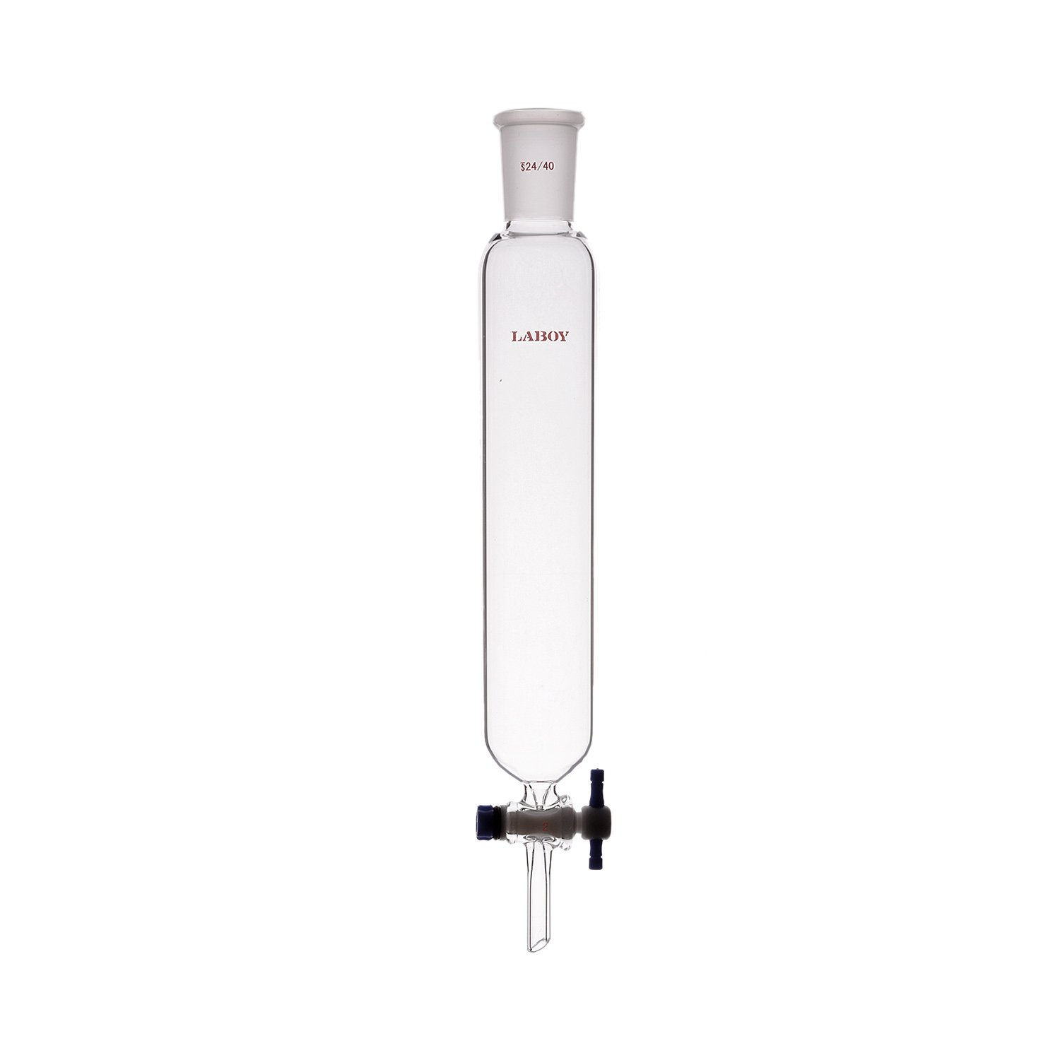 Laboy Verre Chromatographie Colonne 24/40 avec PTFE robinet d'arrêt 46 mm de colonne Diamètre Potence et 203 mm en longueur efficace