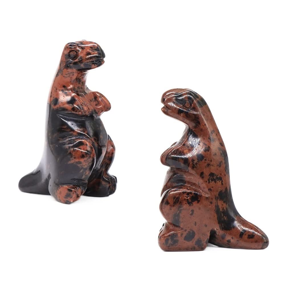 2-calowa statuetka dinozaura kamień naturalny kryształ rzeźbiona figurka zwierzę kamień szlachetny rzemiosło dekoracja domu (kolor: czerwony mahoń, rozmiar: 3 szt.)