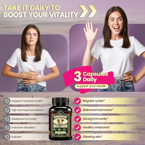 Image of VivoNu Beef Organ Supplement for Women, per Serving Beef Organs with Bovine Liver, Ovary, Uterus, Kidney, Heart, Bone & More, 100% Grass Fed, Balance Hormones*, Energy* (720 Capsules)