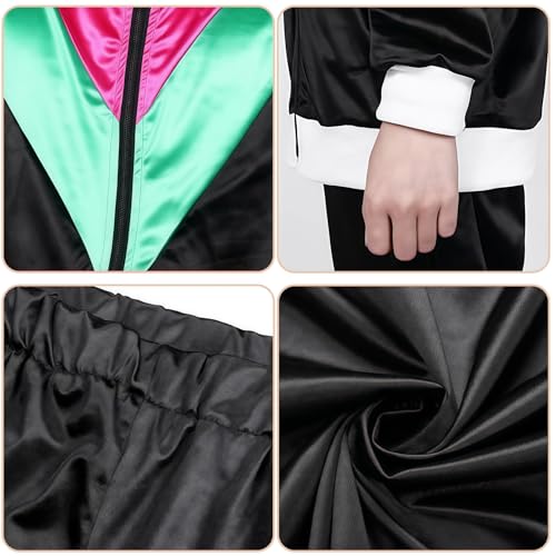 Jogging Rétro Noir pour Soirée Kitsch - Survêtement Fluo Années 80/90