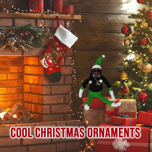 KEGOZ St. Patrick's Day Elf Doll, Plush 12'' Hip Hop Toy for Shelf Decoration, Includes Extra T-shirt, Stylish Sunglasses, and Necklace, Fun Gift for Men & Women for Parties, Holidays, Home Festivals - Image 4