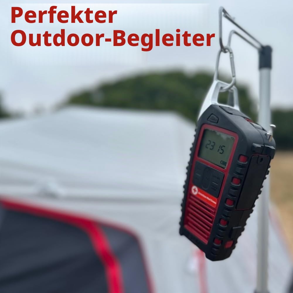 Eton American Red Cross Adventure Series Odyssey Multi-Band-Radio (AM/FM/NOAA/Kurzwelle) mit Bluetooth, solarbetrieben, batteriebetrieben, LED-Taschenlampe, Handy-Ladegerät