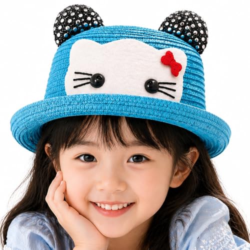 Image of VRITRAZ Baby Boy's and Girl's Kids Children Cute Printed Cartoon Gift Summer Fancy Dress Straw Fasion Hat Cap 1